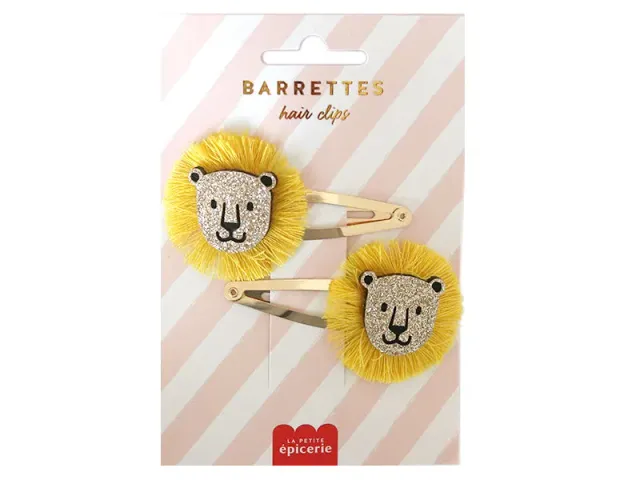 La Petite Epicerie haarspeldjes leeuw goud set 2