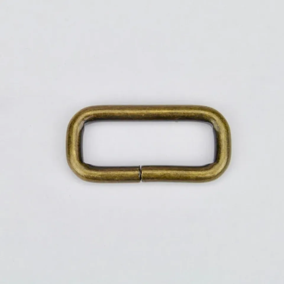 Leather House rechthoekige ring messing 30 mm oudgoud