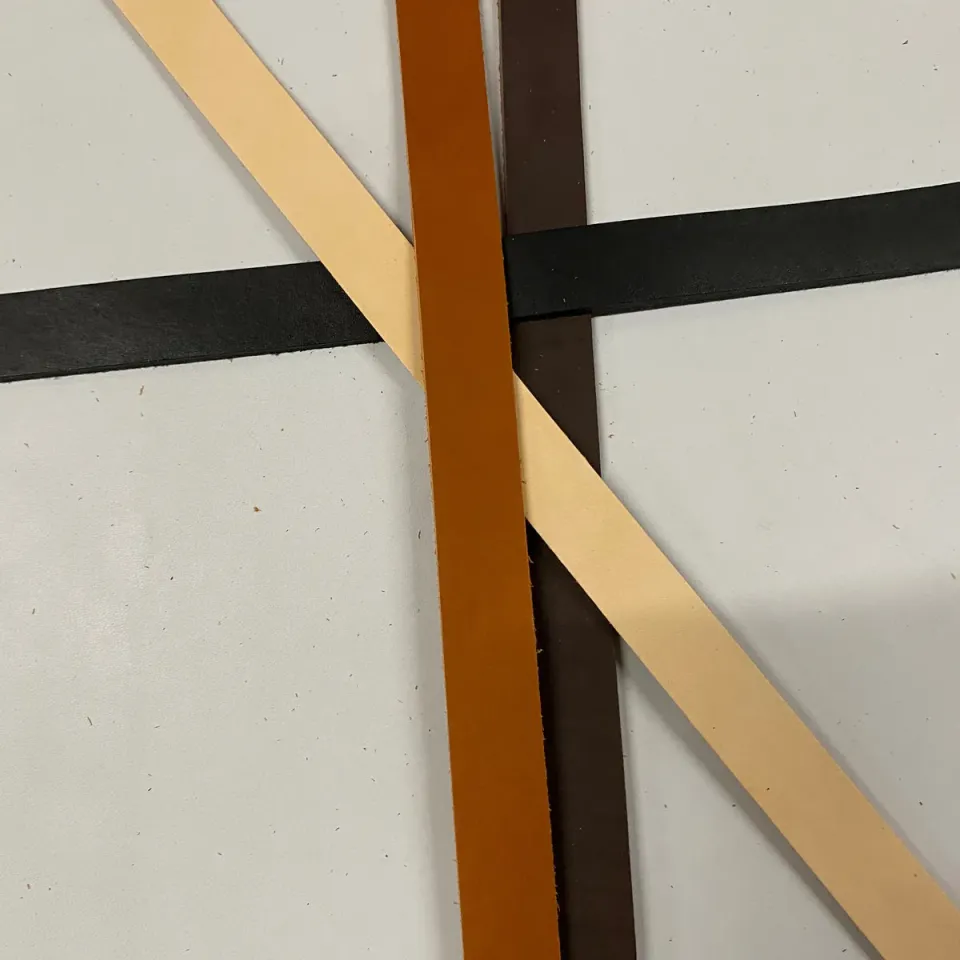 Leather House leren riem naturel 4 cm x 120-130 cm