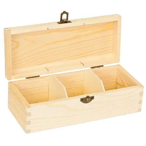 Astrid Brouwers theedoos hout 3 vakken 22 cm