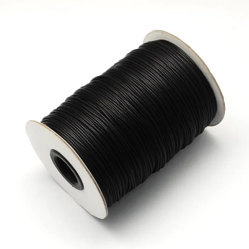 Bijounique Waxkoord 2 mm per meter zwart gewaxt