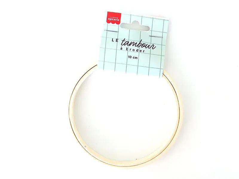 La Petite Epicerie borduurring 10 cm rond blank houtlook