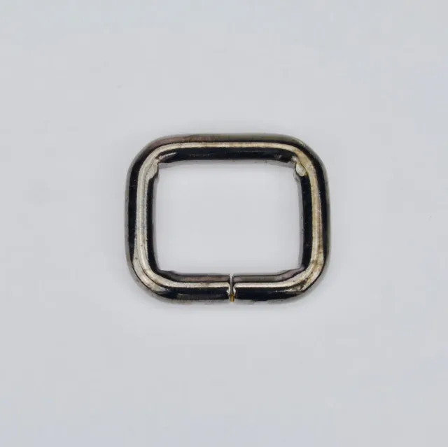 Leather House Rechthoekige Ring zwart 25 mm metaal