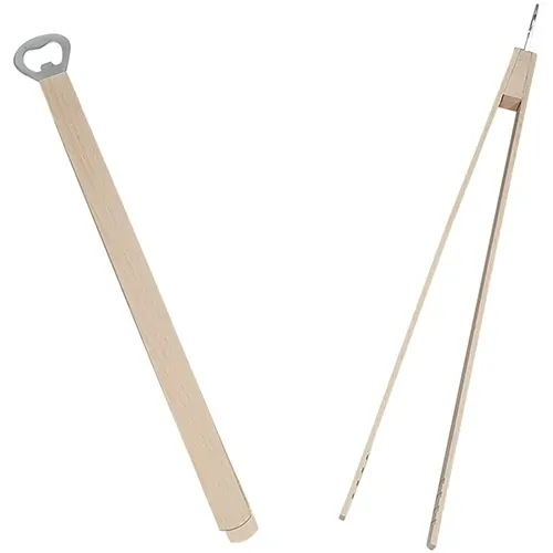 Astrid Brouwers Flessenopener Barbequeklem 35,5 cm Hout