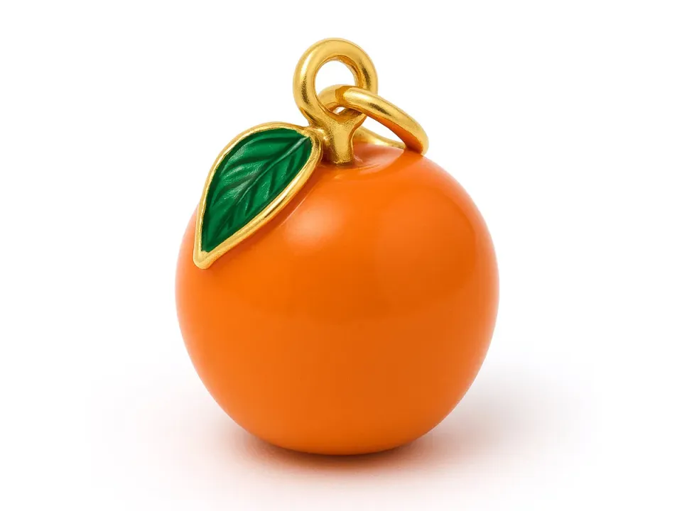La Petite Epicerie bedel sinaasappel goud emaille per stuk