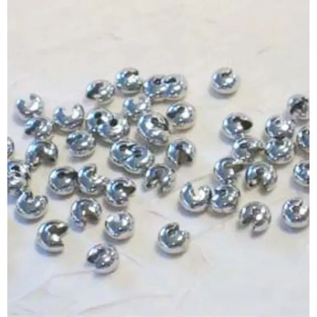 LTC-Leiden knijpkraalverbergers 6 mm zilver 50 stuks nikkelvrij