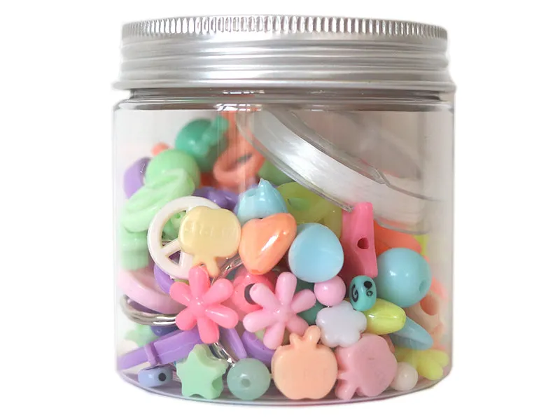 La Petite Epicerie Pastel kralenmix pot met elastiek