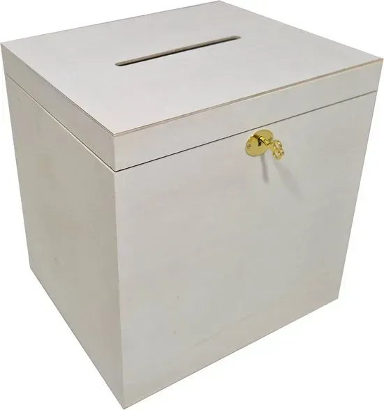 Astrid Brouwers enveloppenkist met slotje hout 29,1 cm