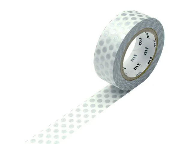 mt Kamoi washi tape zilveren stippen 7 m x 15 mm