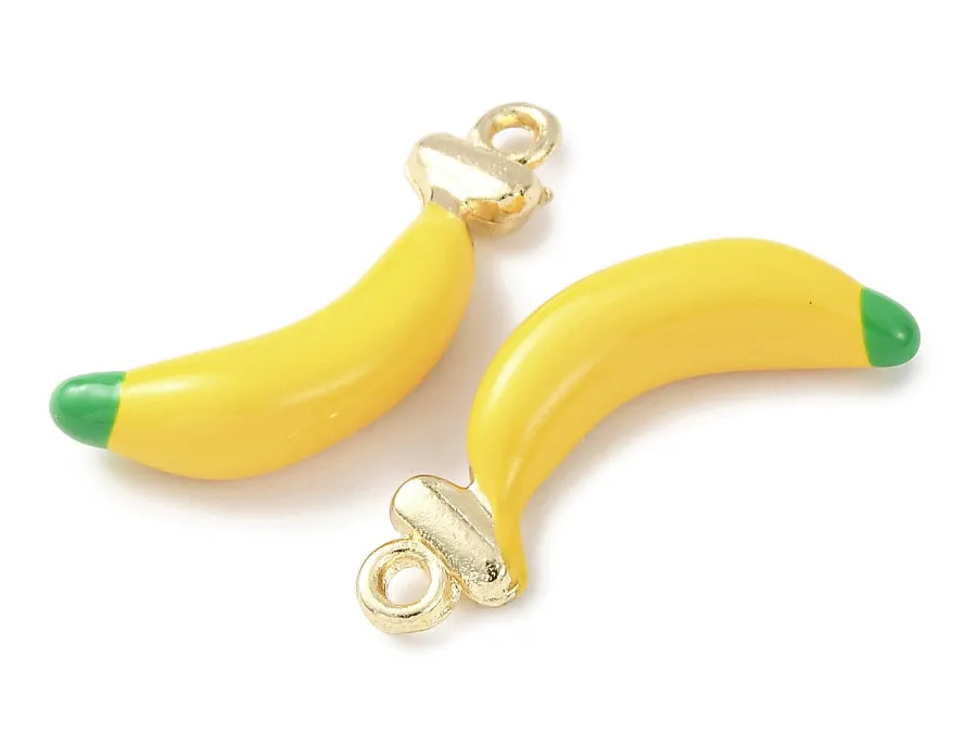 La Petite Epicerie bedel banaan emaille goud 22,5 mm