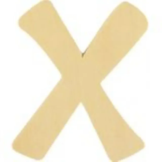 LTC-Leiden houten letter X 6 cm 2 mm dik