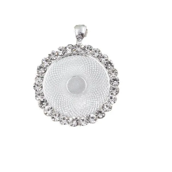 Bijounique Ronde hanger strass hanger per stuk 25 mm