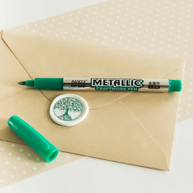 Jessy at Sea Wax Seal Pen marker groen metallic