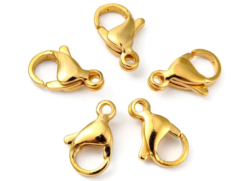 La Petite Epicerie Mousqueton slotjes verguld 13 mm 10 stuks