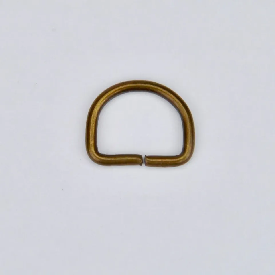Leather House D-Ring Brass 14 mm goud tassenring