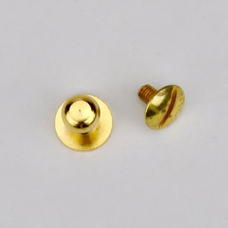 Leather House Gold Collar Button geweerknop 6 mm per stuk goud