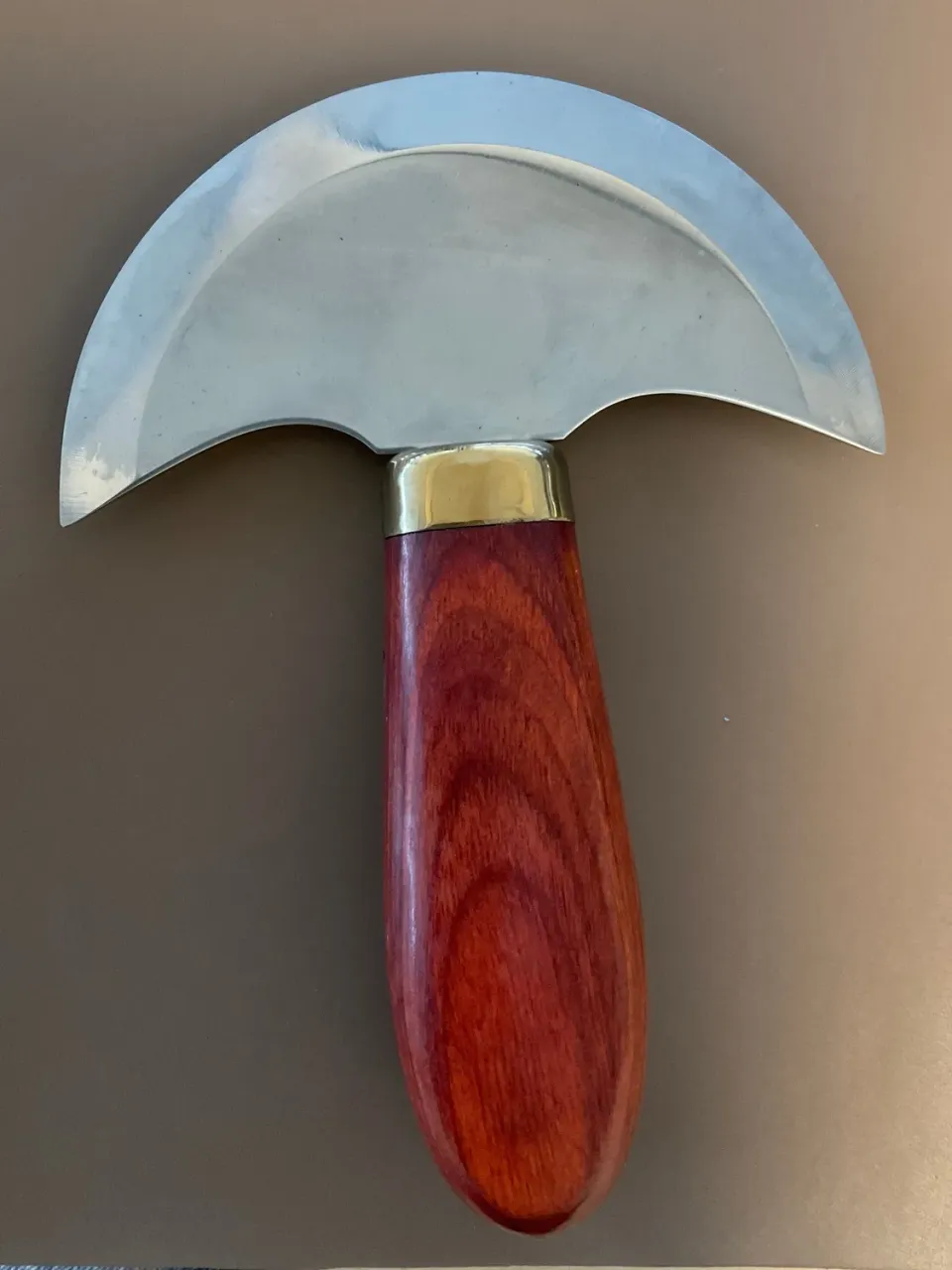 Leather House Masterknife leermes large hout stalenkleur