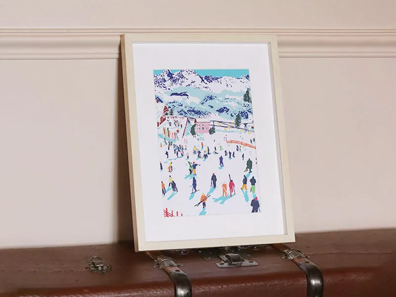 Petit Pinceau Skiing Among Mountains Schilderen op Nummer