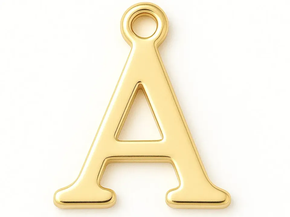 La Petite Epicerie Breloque Lettre A Bedel Goud Verguld