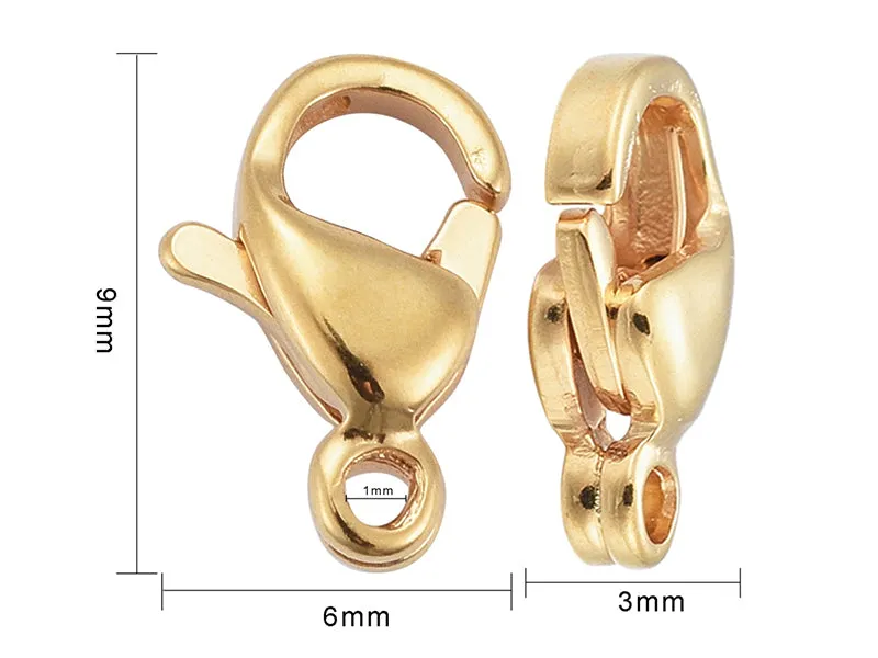 La Petite Epicerie Karabijnsluiting 9 mm Sluiting Goud 10 Stuks 24K