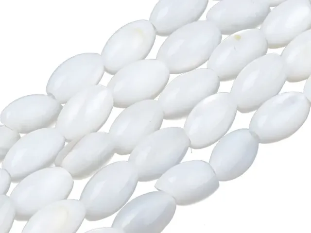 La Petite Epicerie rijstkorrel kralen schelp wit 20 stuks 5x3 mm
