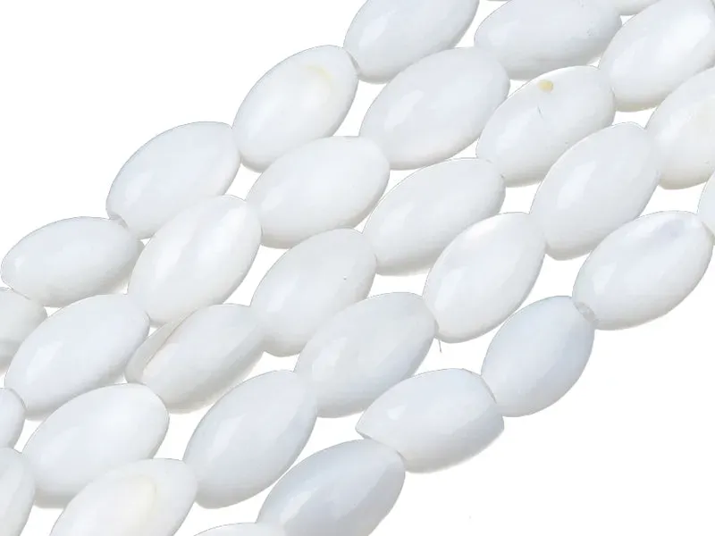 La Petite Epicerie rijstkorrel kralen schelp wit 20 stuks 5x3 mm