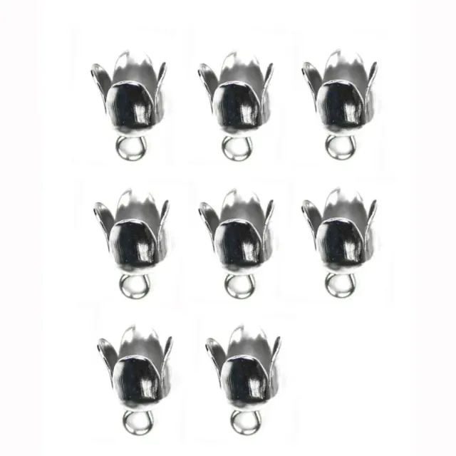 LTC-Leiden Kumihimo eindkapjes platinum 6 mm 8 stuks