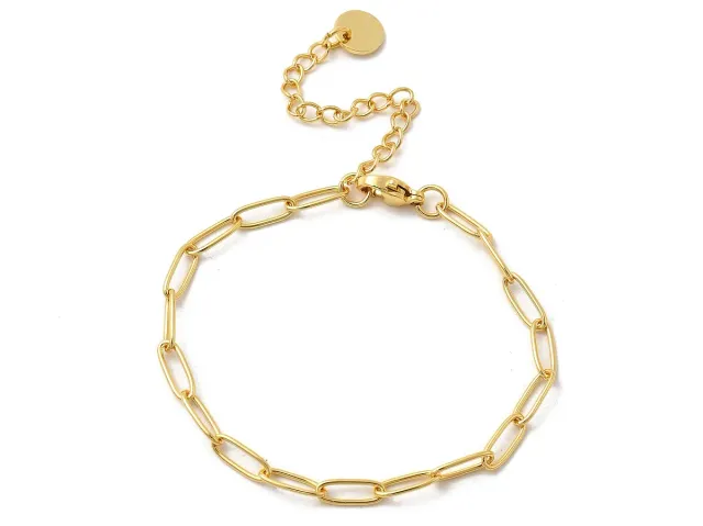 La Petite Epicerie trombone schakelarmband 16,5 cm goud