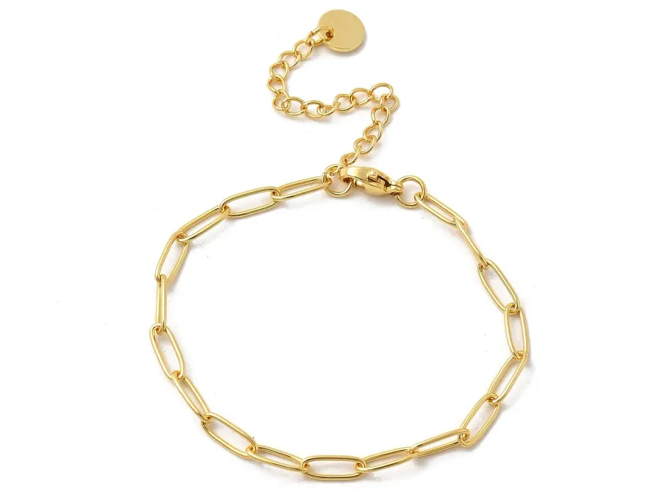 La Petite Epicerie trombone schakelarmband 16,5 cm goud