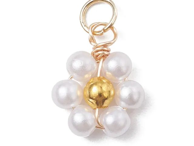 La Petite Epicerie Bloem bedel acryl wit 14,5 mm