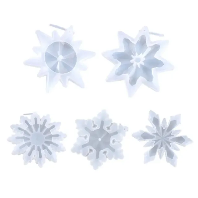 Bijounique Sneeuwvlokken gietmal set 5 mallen