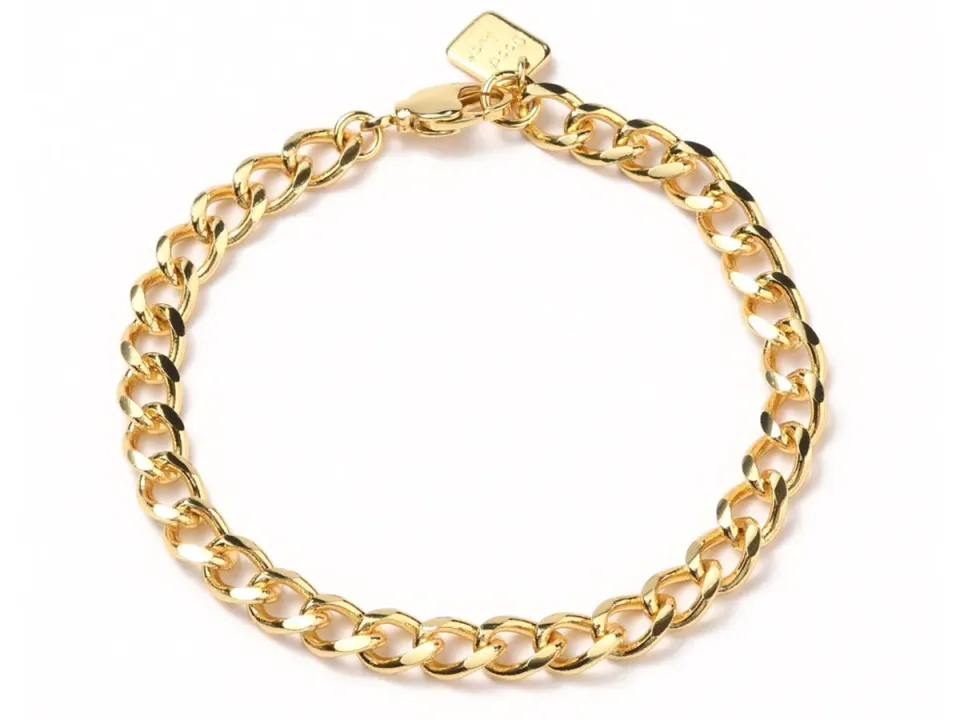 La Petite Epicerie Cubaanse schakelarmband goud 19 cm