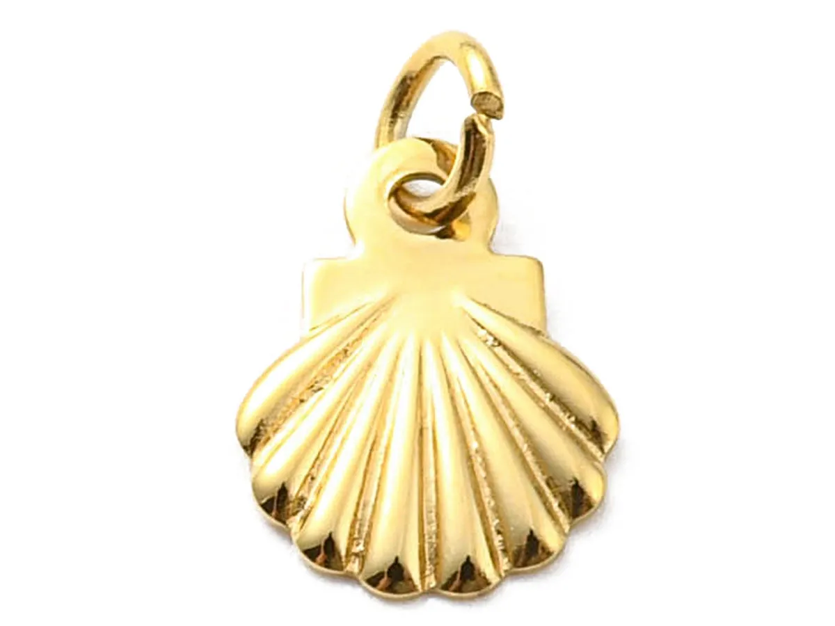 La Petite Epicerie schelp bedel goud 7,5 mm per stuk
