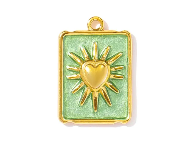 La Petite Epicerie Médaille rectangle bedel mintgroen ex-voto 22mm