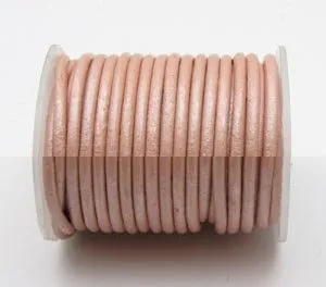 Bijounique Leerveter metallic rond 2 mm leer per meter