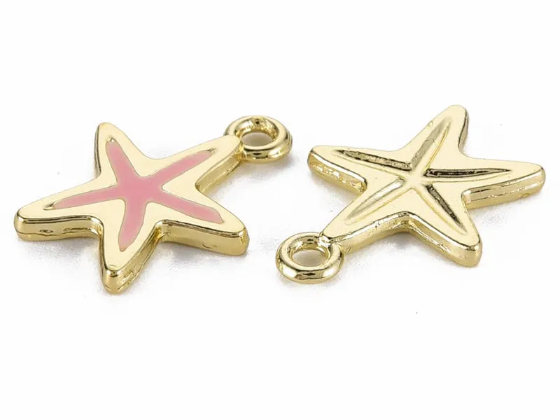 La Petite Epicerie Zeester Bedel Lichtroze Emaille 17 mm