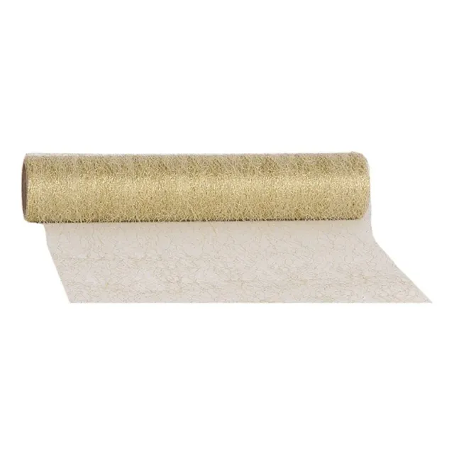 LTC-Leiden tafelloper shiney web goud 28 cm 5 meter