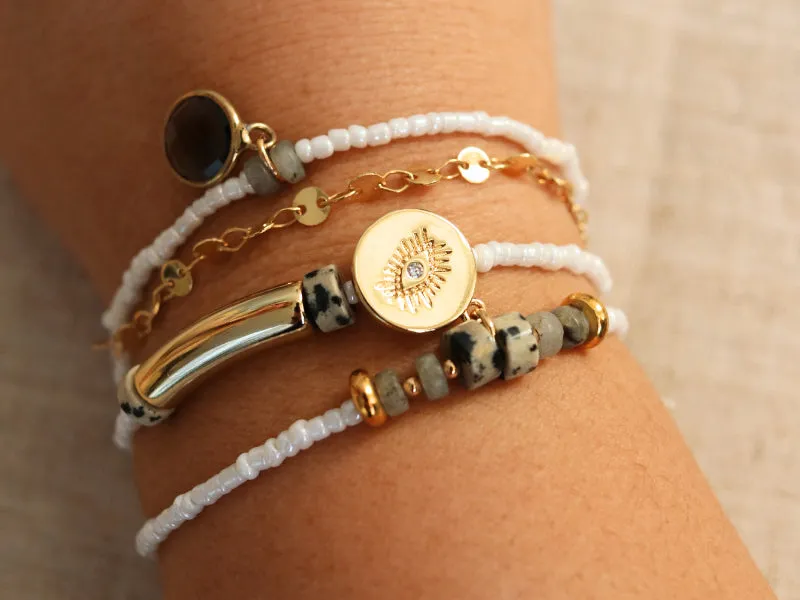 La Petite Epicerie Mon bracelet multirang armband set wit 5 rijen