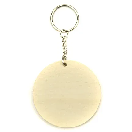 Astrid Brouwers sleutelhanger rond hout 6 cm per stuk