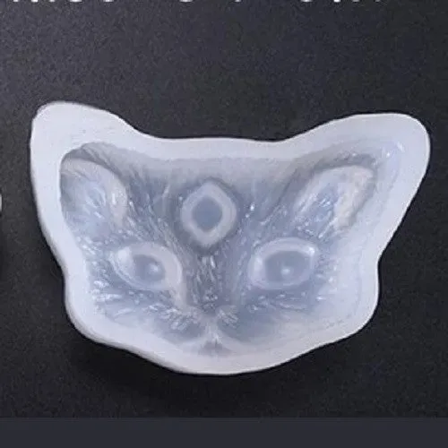 Bijounique 58 Kattenkopje mal siliconen 6,3 cm gedetailleerd