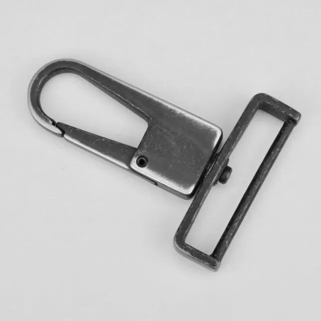 Leather House Musketonhaak 40 mm zwart destroyed