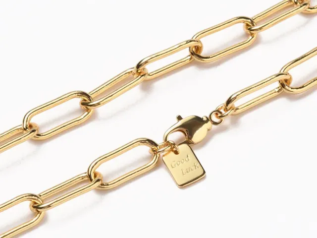 La Petite Epicerie schakelketting goud messing 52,3 cm