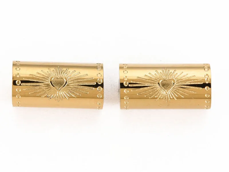 La Petite Epicerie Talisman kolom kraal 12 mm goud 14K hart