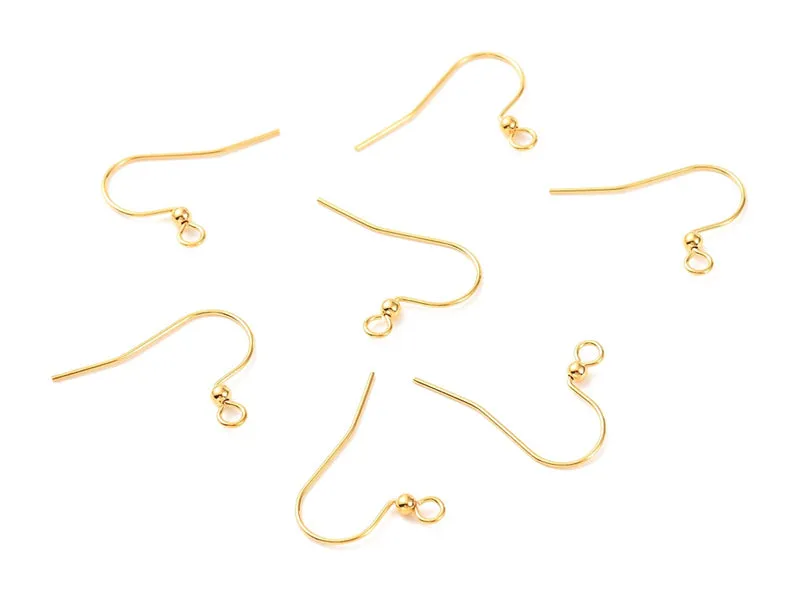 La Petite Epicerie oorbelhaken met parel goud 17 x 22 mm verguld