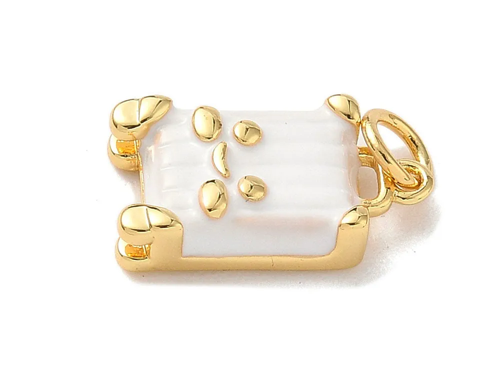 La Petite Epicerie valies bedel wit goud 18k emaille
