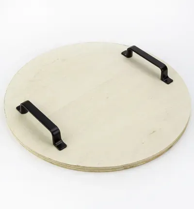 Astrid Brouwers Dienblad rond zwarte grepen 34 cm