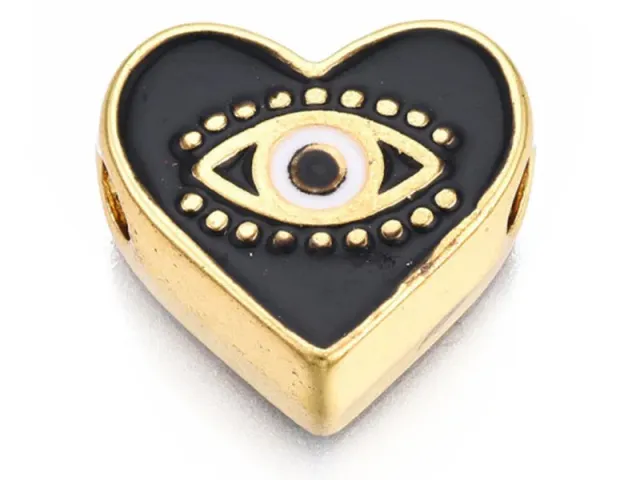 La Petite Epicerie bedel hart oog zwart 11 mm emaille