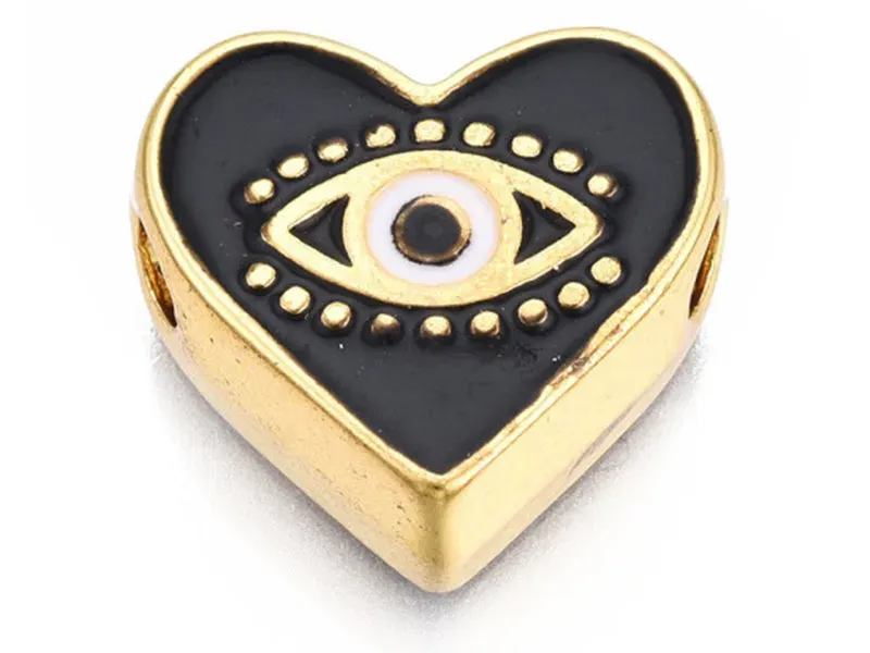 La Petite Epicerie bedel hart oog zwart 11 mm emaille