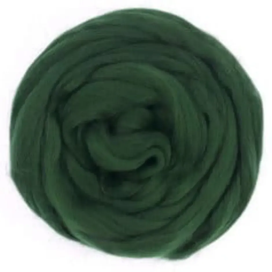 LTC-Leiden viltwol merino lontwol 50 gram donkergroen