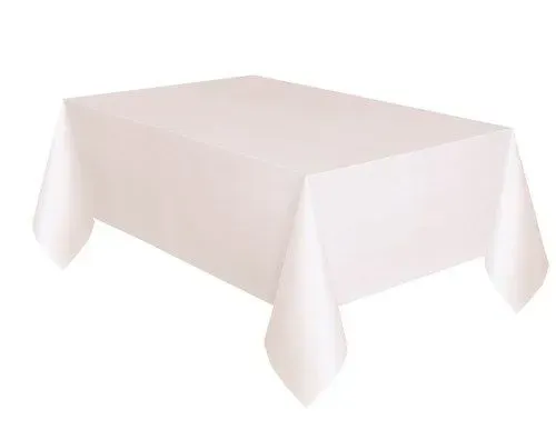 LTC-Leiden Tafelkleed plastic wit 137x274cm herbruikbaar